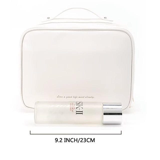 Cosmetic bag with transparent compartments