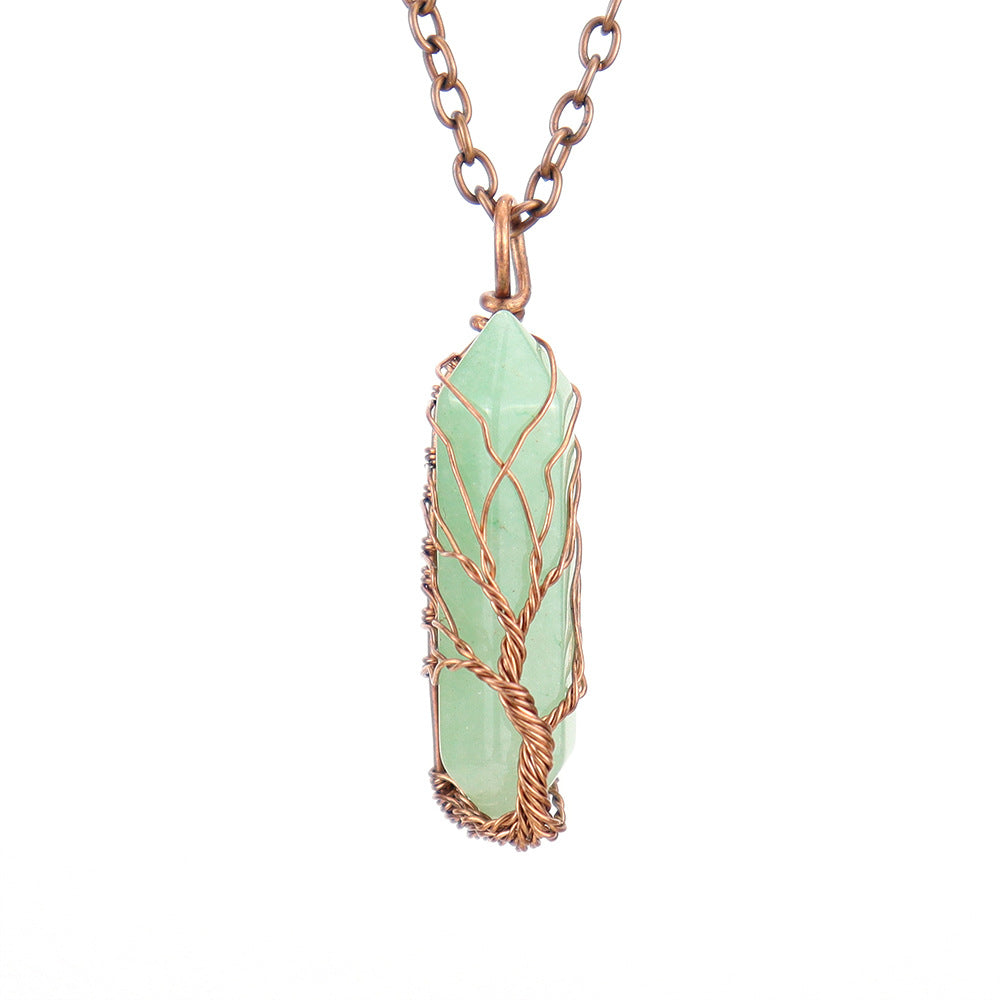 Handmade Rainbow Quartz Tree of Life Necklace πβ¨ Spiritual Healing Crystal Jewelry