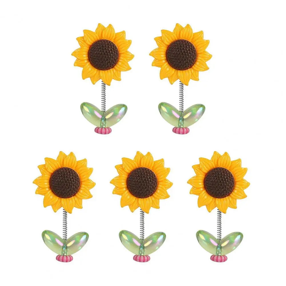 Sunflower Car Dashboard Decoration - Yellow Plastic Bobblehead