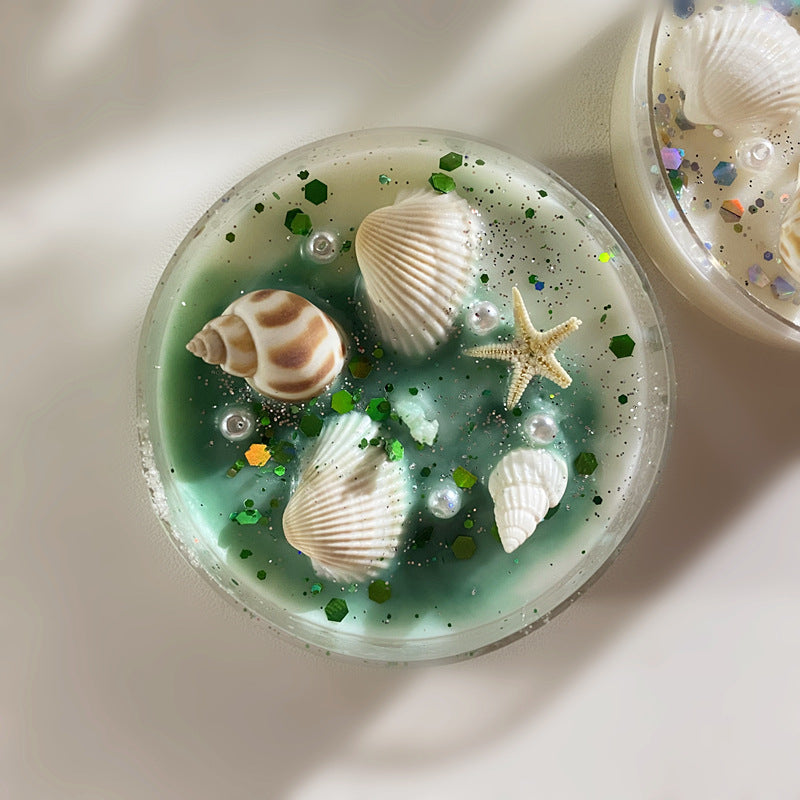 6 Piece Scented Candle Gift Set with Crystals and Dried Flowers - Colourful Sequin Embellishments, 6 Unique Fragrances to Create a Romantic Ambience - Perfect for Valentine's Day and Home Decoration, Valentine's Day Home Decorations
