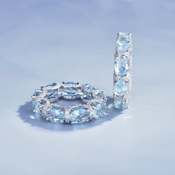 Sea Blue Crystal Promise Ring