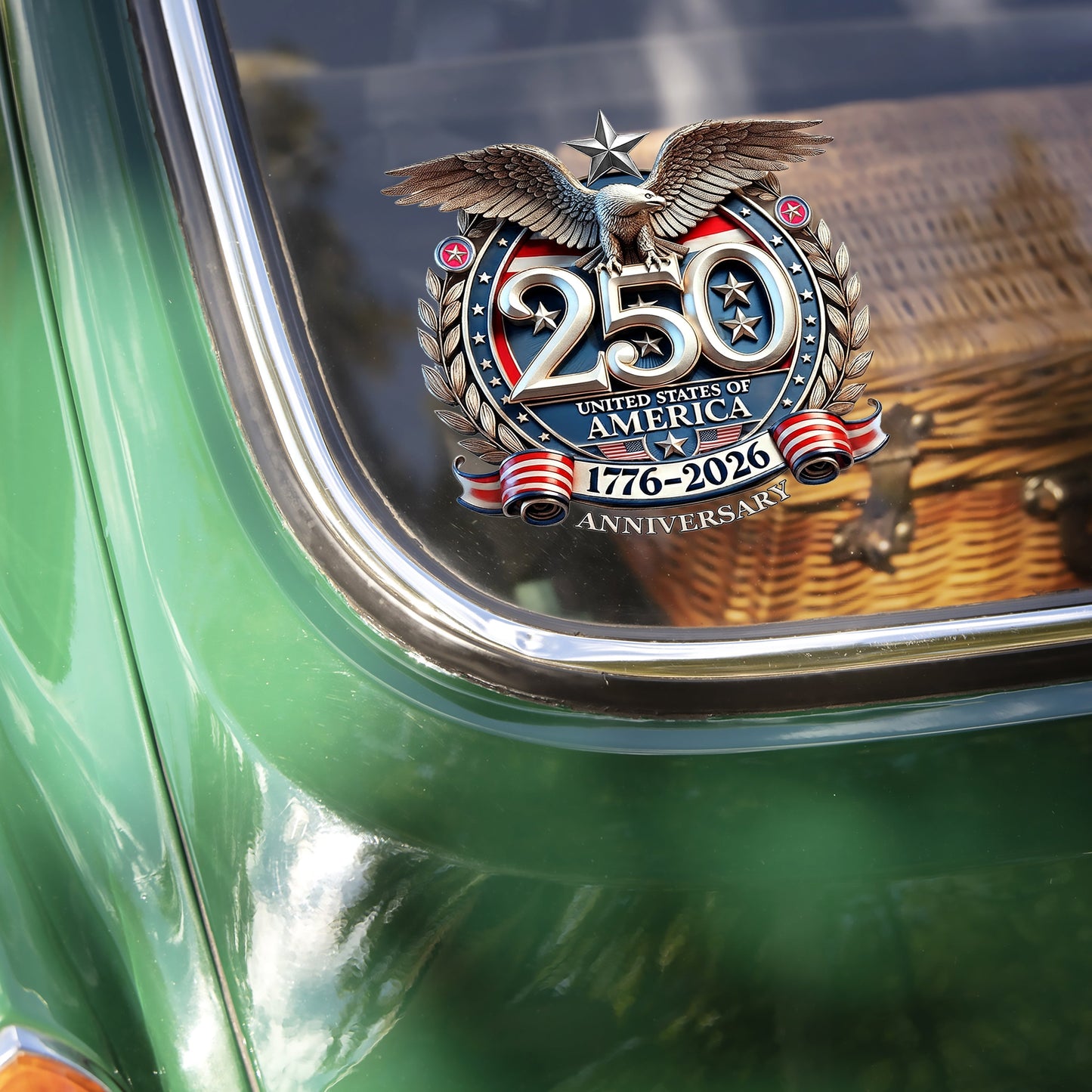 USA 250th Anniversary Eagle Car Window Decal (1776–2026)