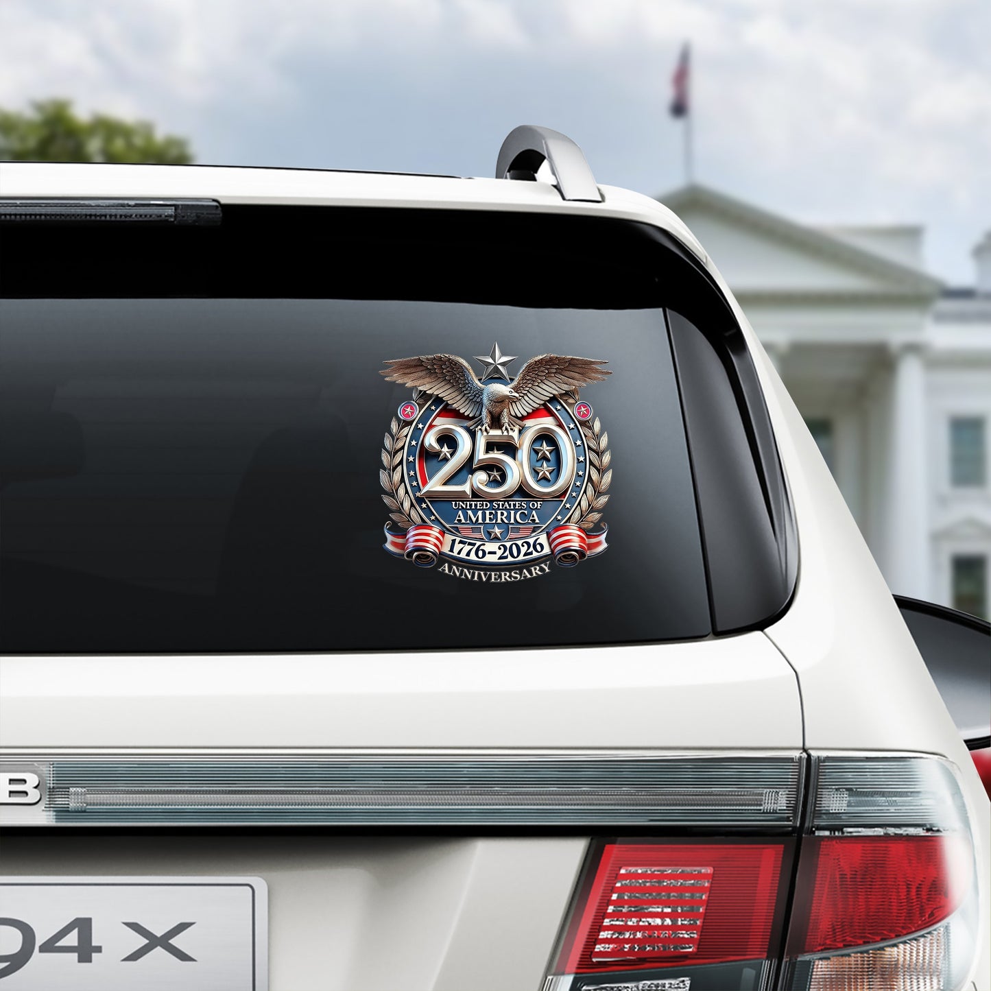 USA 250th Anniversary Eagle Car Window Decal (1776–2026)