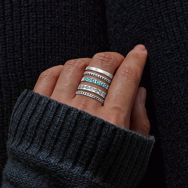 🔥Hot Sale 49% OFF🎁Sterling Silver Bohemian Openwork Carved Turquoise Ring