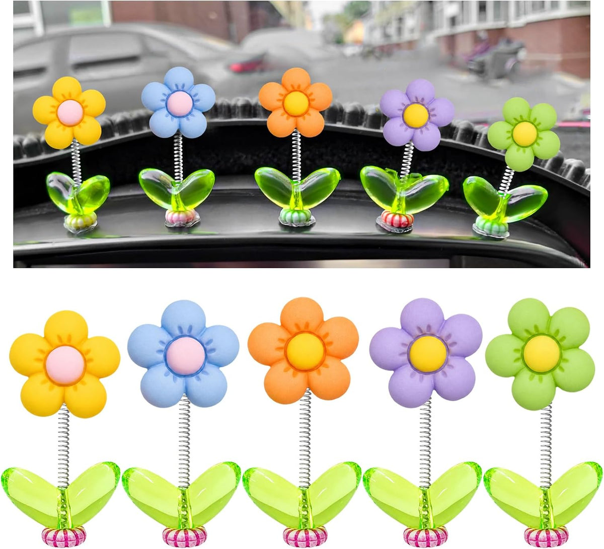 Sunflower Car Dashboard Decorations, Cute Dancing Sun Flowers Decor Creative Rocking Ornaments