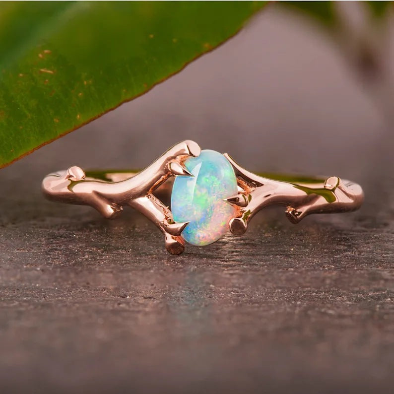 Opal Topaz 925 Silver Women Rings