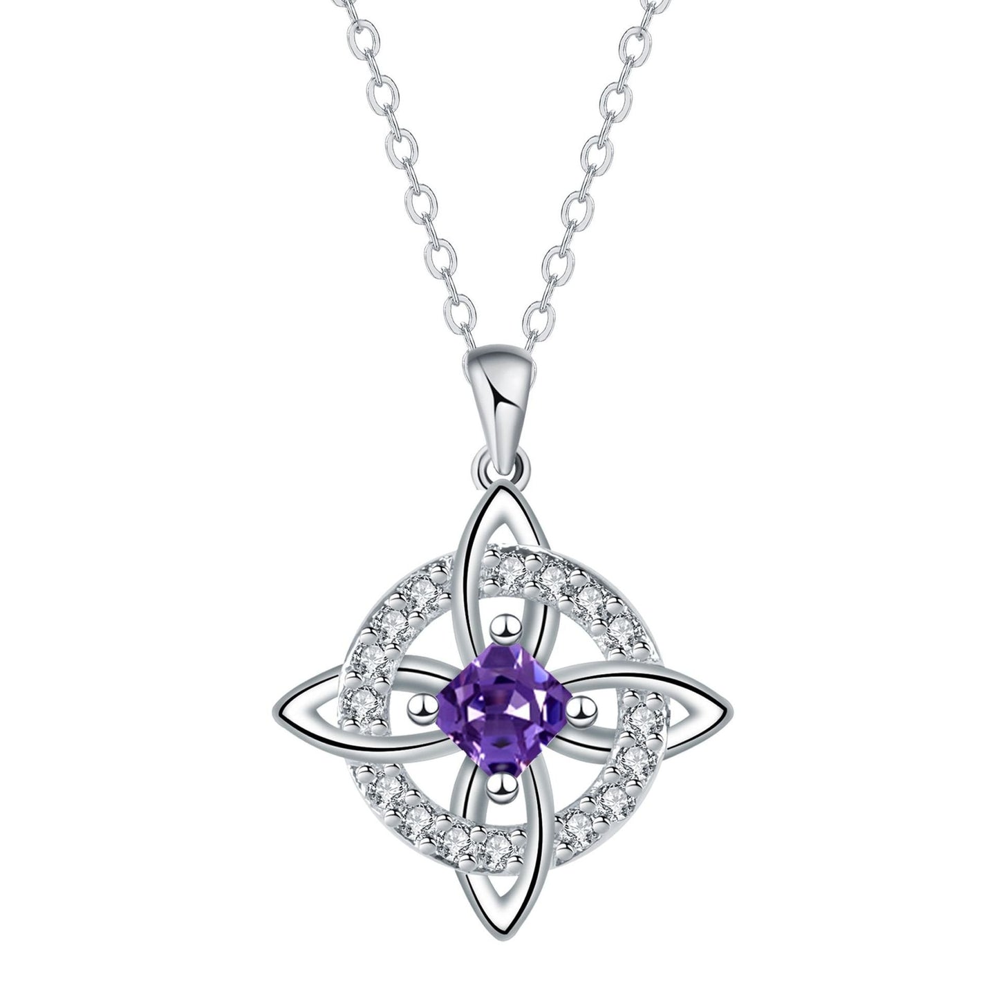 ✨ Mystical Birthstone Witches Knot Necklace – Natural Crystal 🔮💞Protect Your Loved Ones
