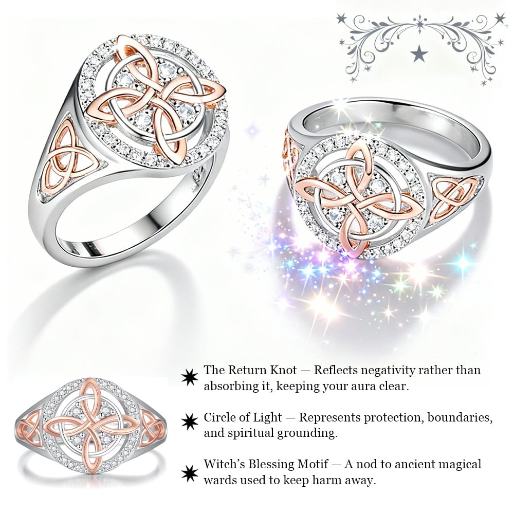 🔥⏰Last Batch Selling Fast!🔮💍Handmade S925 Witch's Return-Knot Protection Ring💞Protect Your Loved Ones