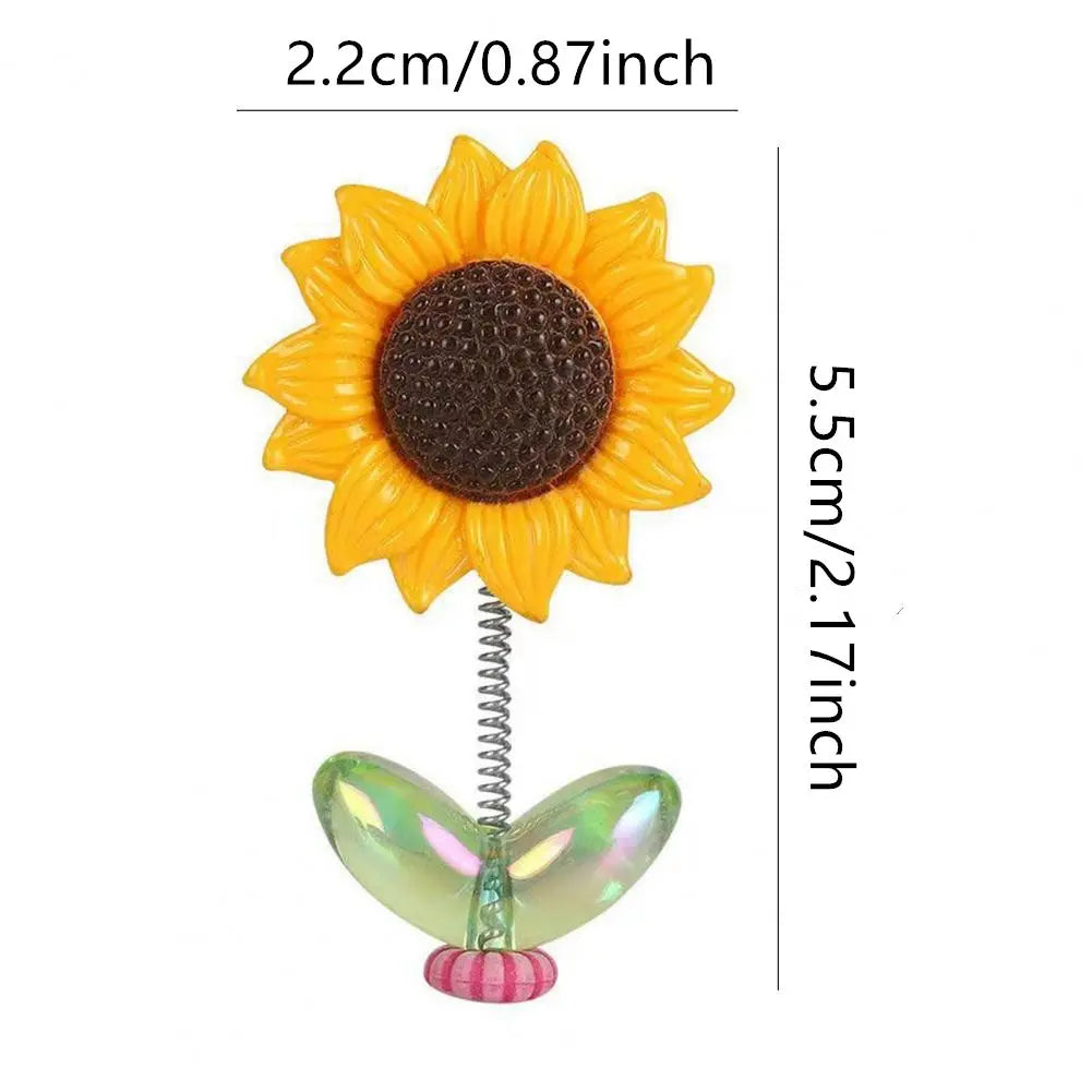 Sunflower Car Dashboard Decoration - Yellow Plastic Bobblehead