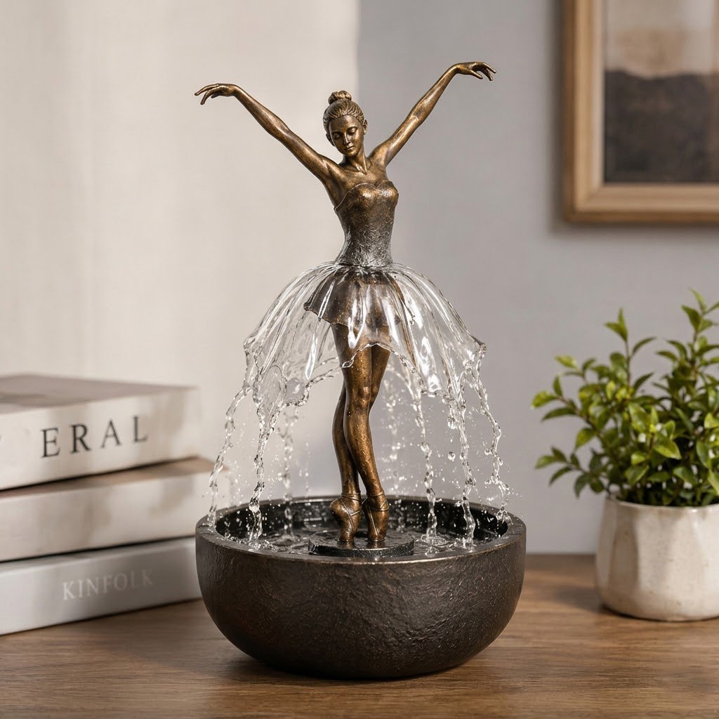🔥LAST DAY 49% OFF- 💃 Elegant Ballerina Tabletop Water Fountain for Home & Office Decor💧
