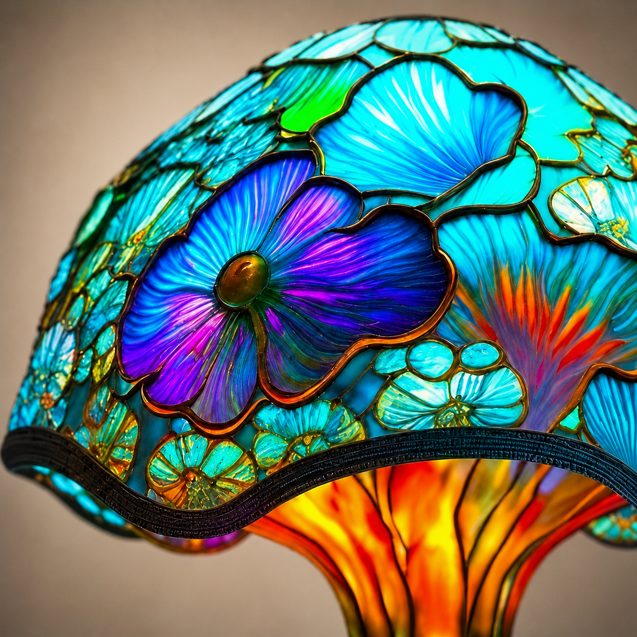 🔥70% OFF 🍄Whimsical Garden Mushroom Lamp – Iridescent Tiffany Style Fantasy Lighting