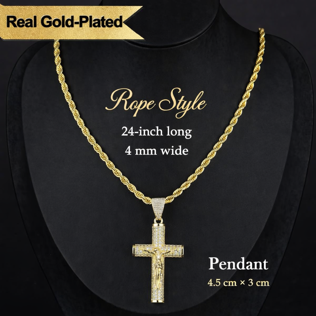 14K Gold-Plated Crucifix Chain
