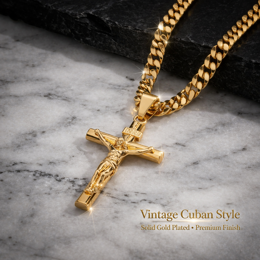 14K Gold-Plated Crucifix Chain