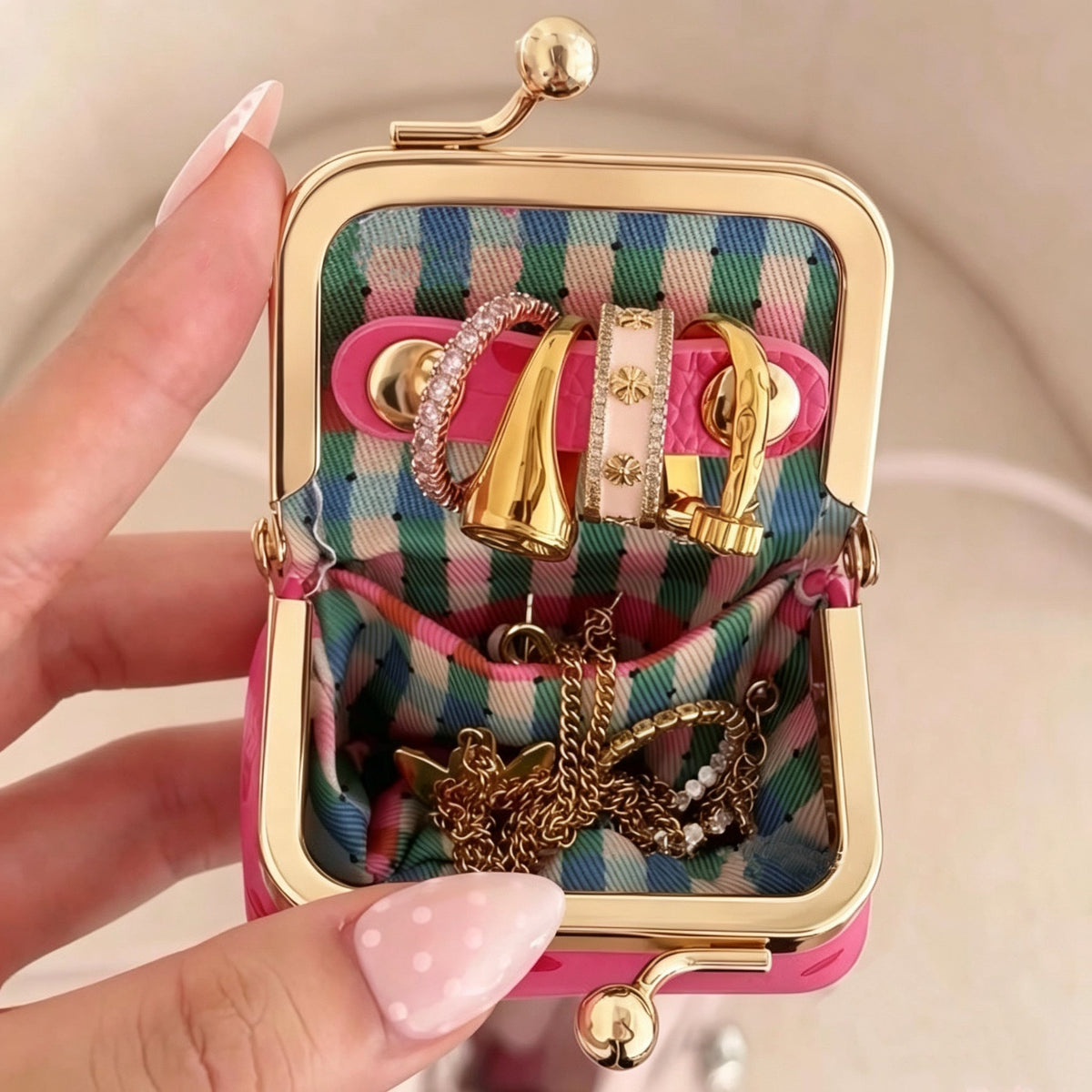 Pippa Polka Dot Mini Jewelry Case