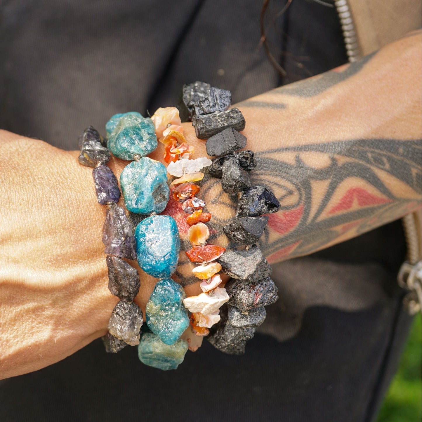 Raw Fire Agate Bracelet