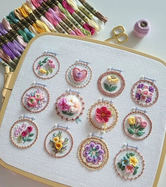 Set of 12 flower-design knitting needles | Complete set | Ready to use | NeedleNest