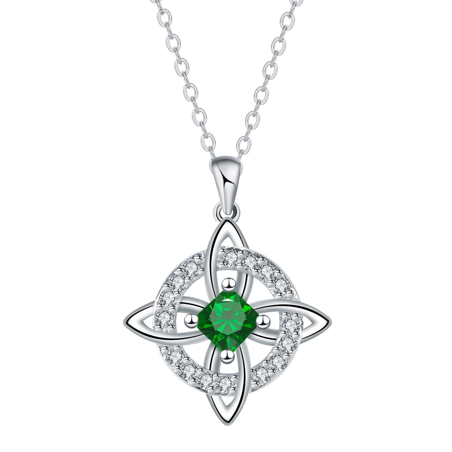 ✨ Mystical Birthstone Witches Knot Necklace – Natural Crystal 🔮💞Protect Your Loved Ones