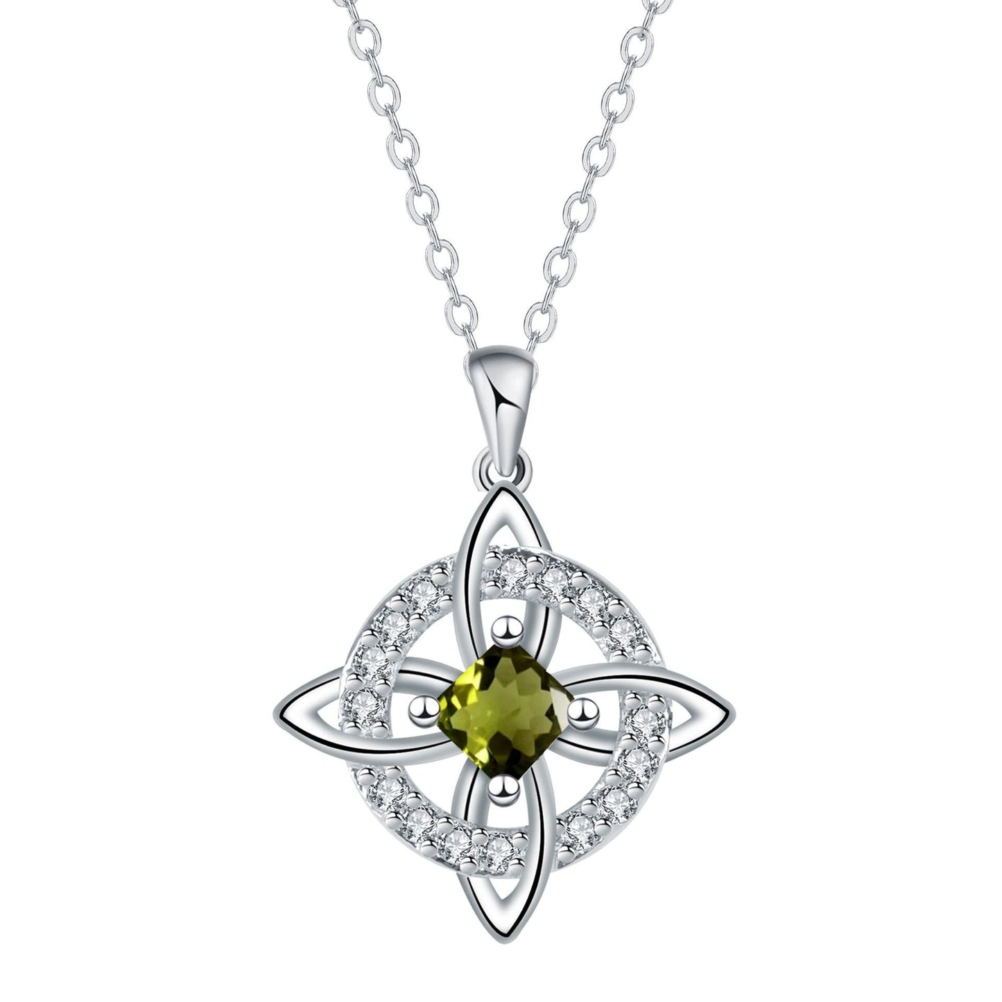 ✨ Mystical Birthstone Witches Knot Necklace – Natural Crystal 🔮💞Protect Your Loved Ones