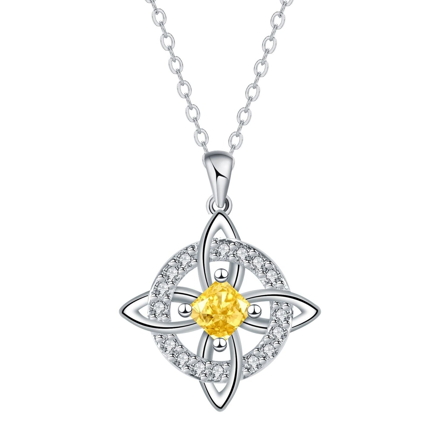 ✨ Mystical Birthstone Witches Knot Necklace – Natural Crystal 🔮💞Protect Your Loved Ones
