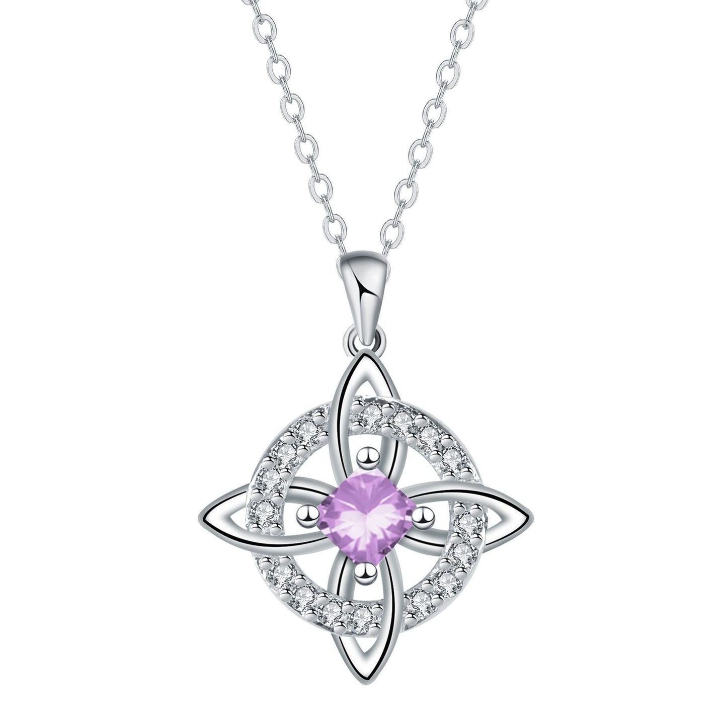 ✨ Mystical Birthstone Witches Knot Necklace – Natural Crystal 🔮💞Protect Your Loved Ones