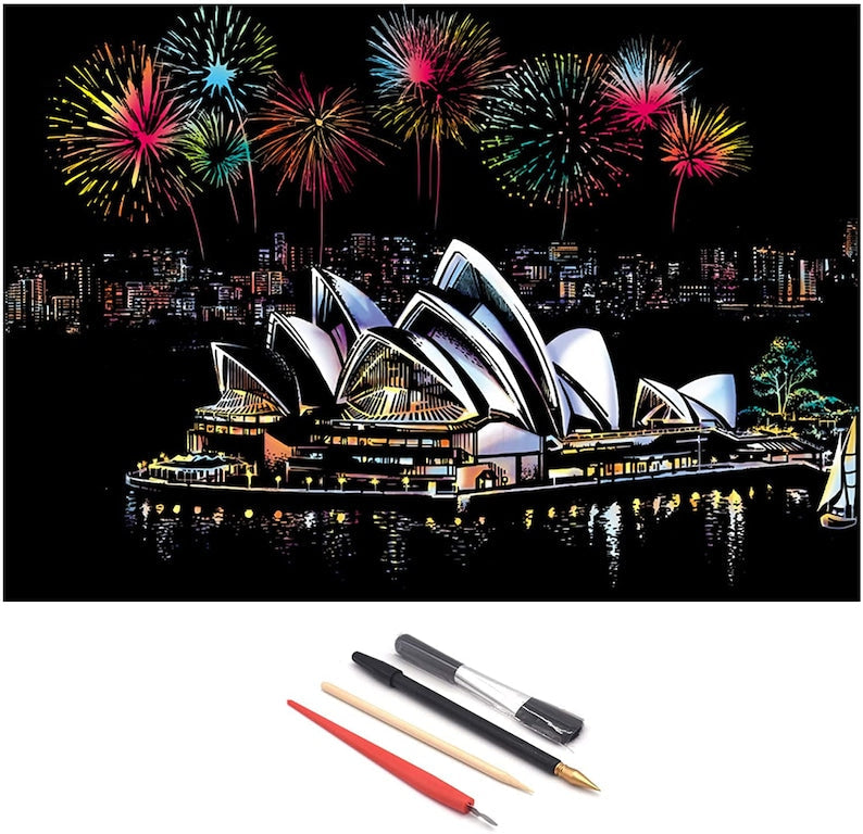 Scratch Painting kits, Craft Art Set, Rainbow Art Painting Paper for Kids Adults