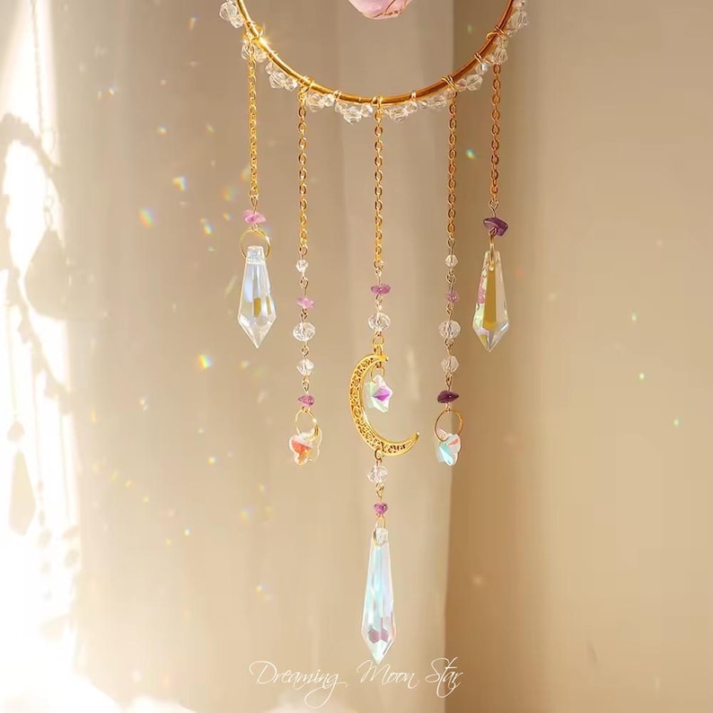 Dreamy Crystal Suncatcher / Window Decor Rainbow Maker / Aesthetic Room Decor/ Dream Catcher / Boho Room Decor /Crystal Hangings Decor