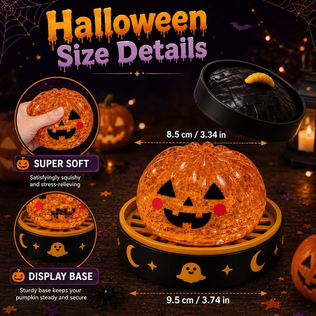 Squishy Glitter Light Up Halloween Pumpkin